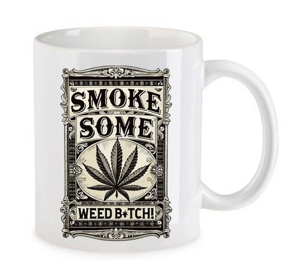 Tasse Weed Cannabis Psychodelic Weiß mit Druck (Siehe Foto) TFBW645