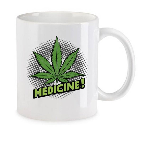 Tasse Weed Cannabis Psychodelic Weiß mit Druck (Siehe Foto) TFBW649