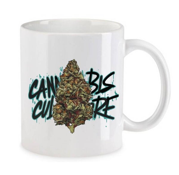 Tasse Weed Cannabis Psychodelic Weiß mit Druck (Siehe Foto) TFBW651