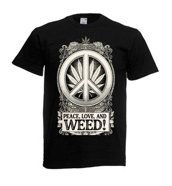 Tshirt Unisex mit Coolen Druck Weed Ganja Hanf Cannabis Psychedelic (Größe & Farbe auswählen) TSFBW654