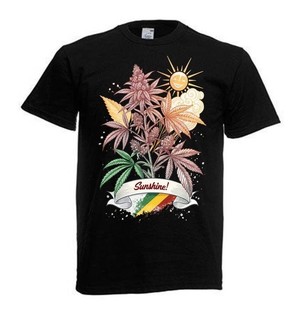 Tshirt Unisex mit Coolen Druck Weed Ganja Hanf Cannabis Psychedelic (Größe & Farbe auswählen) TSFBW656