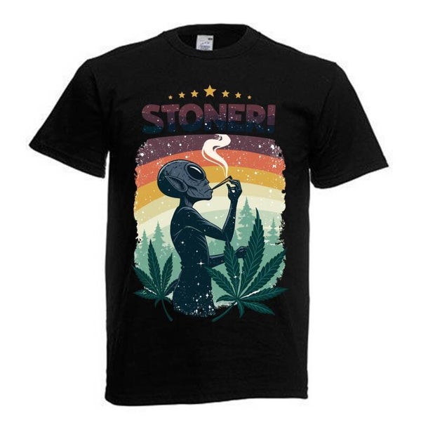 Tshirt Unisex mit Coolen Druck Weed Ganja Hanf Cannabis Psychedelic (Größe & Farbe auswählen) TSFBW658