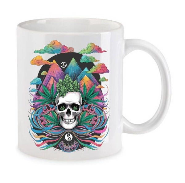 Tasse Weed Cannabis Psychodelic Weiß mit Druck (Siehe Foto) TFBW660