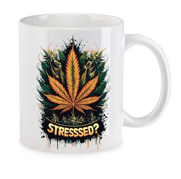 Tasse Weed Cannabis Psychodelic Weiß mit Druck (Siehe Foto) TFBW661