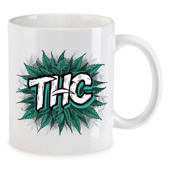 Tasse Weed Cannabis Psychodelic Weiß mit Druck (Siehe Foto) TFBW663