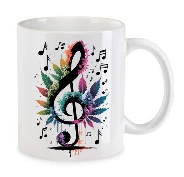 Tasse Weed Cannabis Psychodelic Weiß mit Druck (Siehe Foto) TFBW664