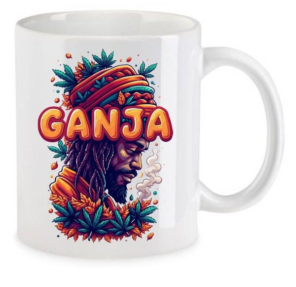 Tasse Weed Cannabis Psychodelic Weiß mit Druck (Siehe Foto) TFBW666