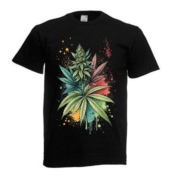 Tshirt Unisex mit Coolen Druck Weed Ganja Hanf Cannabis Psychedelic (Größe & Farbe auswählen) TSFBW672