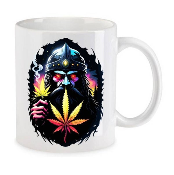 Tasse Weed Cannabis Psychodelic Weiß mit Druck (Siehe Foto) TFBW677