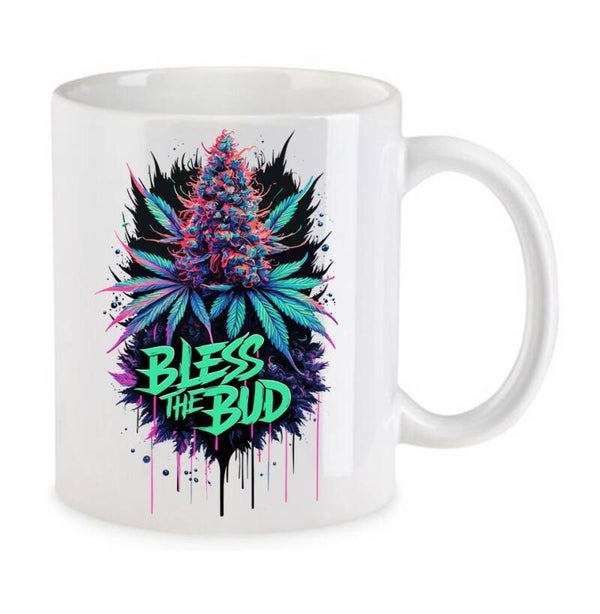 Tasse Weed Cannabis Psychodelic Weiß mit Druck (Siehe Foto) TFBW678