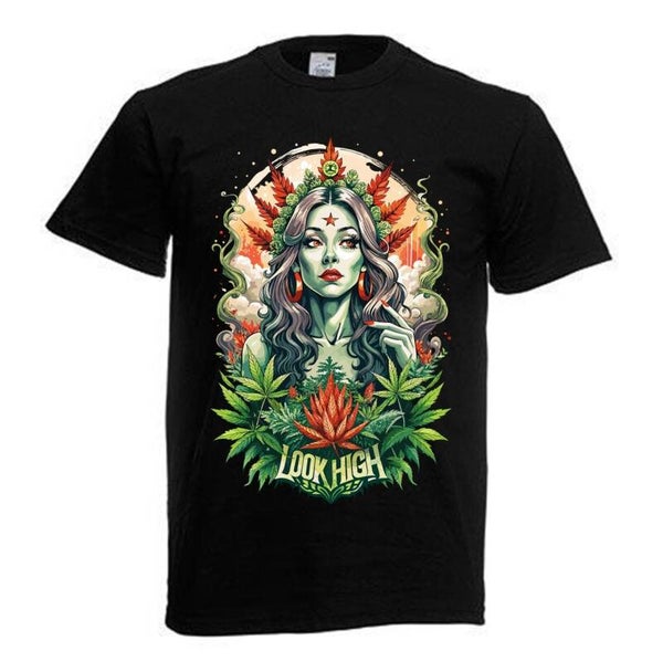 Tshirt Unisex mit Coolen Druck Weed Ganja Hanf Cannabis Psychedelic (Größe & Farbe auswählen) TSFBW68
