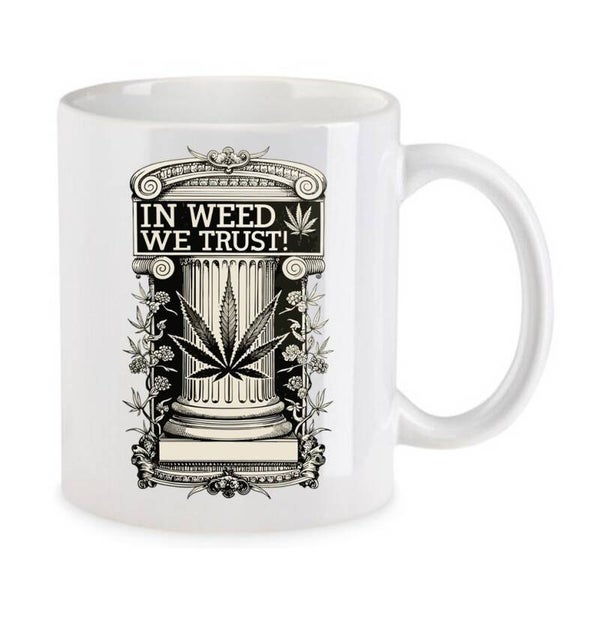Tasse Weed Cannabis Psychodelic Weiß mit Druck (Siehe Foto) TFBW680