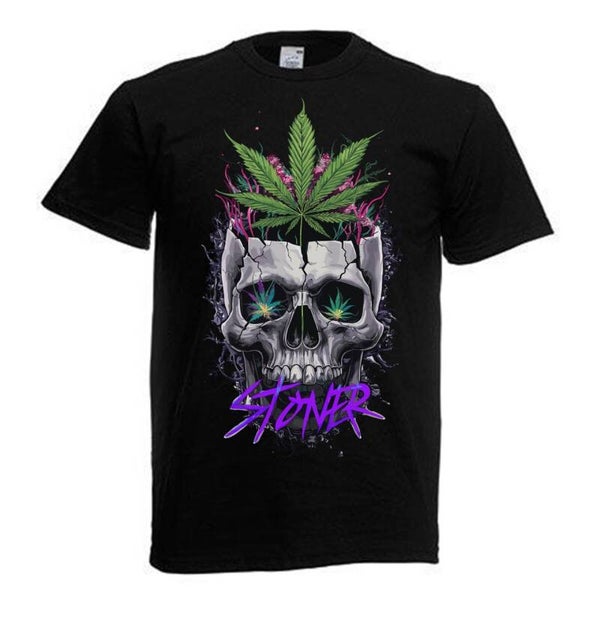 Tshirt Unisex mit Coolen Druck Weed Ganja Hanf Cannabis Psychedelic (Größe & Farbe auswählen) TSFBW681