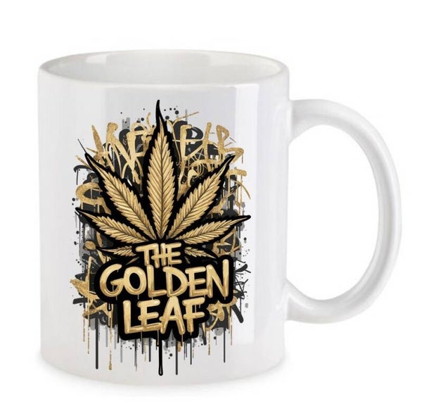 Tasse Weed Cannabis Psychodelic Weiß mit Druck (Siehe Foto) TFBW683