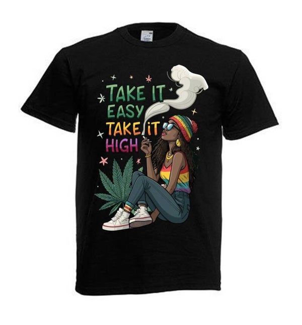 Tshirt Unisex mit Coolen Druck Weed Ganja Hanf Cannabis Psychedelic (Größe & Farbe auswählen) TSFBW685