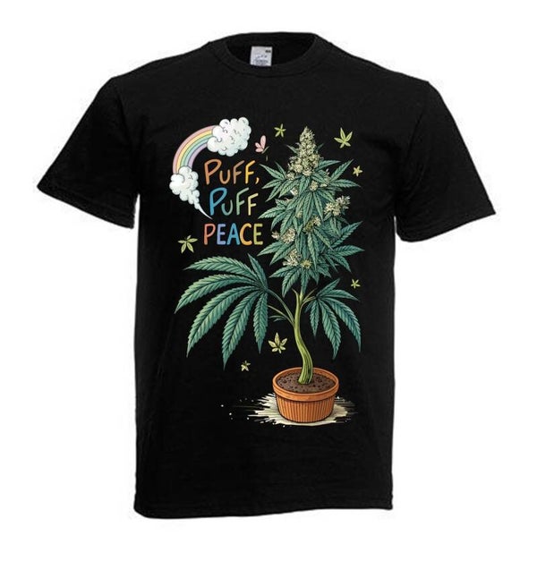 Tshirt Unisex mit Coolen Druck Weed Ganja Hanf Cannabis Psychedelic (Größe & Farbe auswählen) TSFBW686