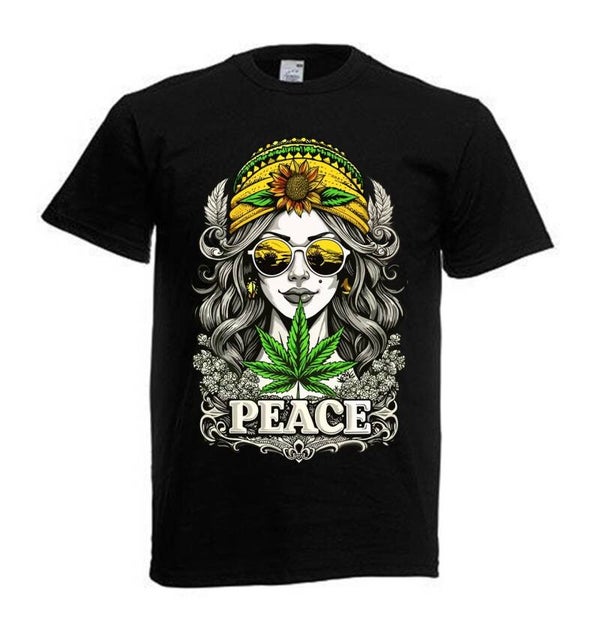 Tshirt Unisex mit Coolen Druck Weed Ganja Hanf Cannabis Psychedelic (Größe & Farbe auswählen) TSFBW689