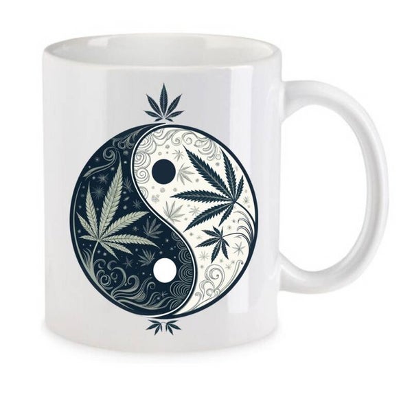 Tasse Weed Cannabis Psychodelic Weiß mit Druck (Siehe Foto) TFBW691