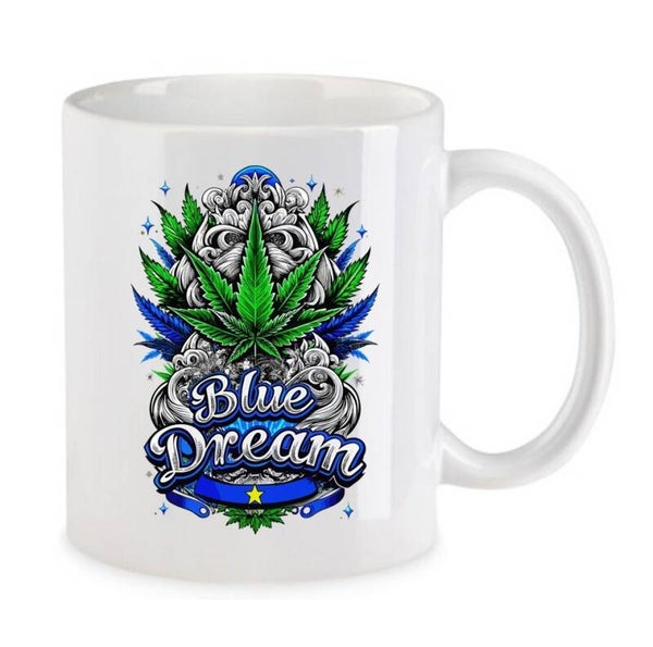 Tasse Weed Cannabis Psychodelic Weiß mit Druck (Siehe Foto) TFBW692