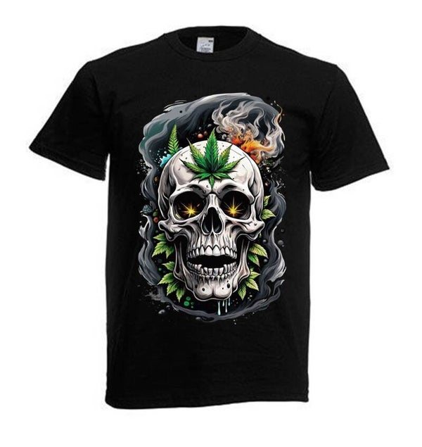 Tshirt Unisex mit Coolen Druck Weed Ganja Hanf Cannabis Psychedelic (Größe & Farbe auswählen) TSFBW698