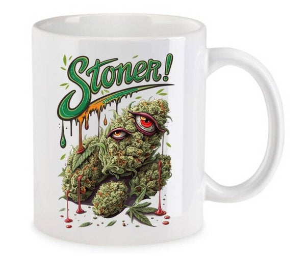 Tasse Weed Cannabis Psychodelic Weiß mit Druck (Siehe Foto) TFBW699