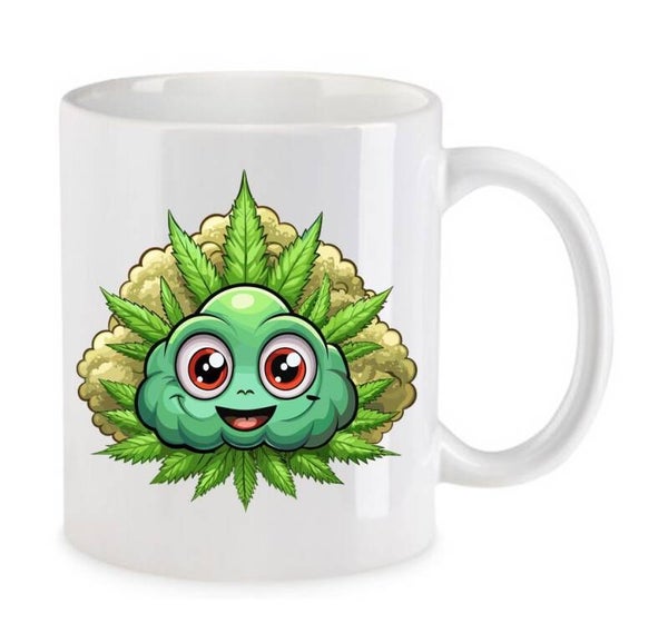 Tasse Weed Cannabis Psychodelic Weiß mit Druck (Siehe Foto) TFBW700