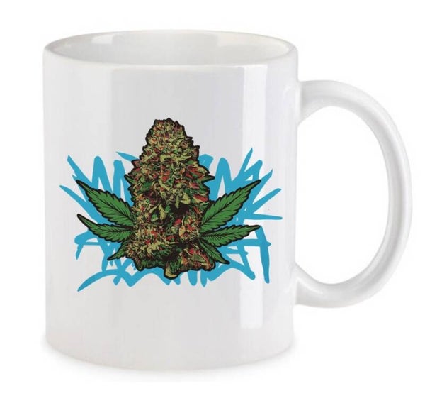 Tasse Weed Cannabis Psychodelic Weiß mit Druck (Siehe Foto) TFBW706