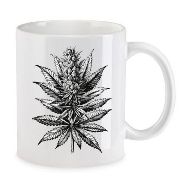 Tasse Weed Cannabis Psychodelic Weiß mit Druck (Siehe Foto) TFBW707