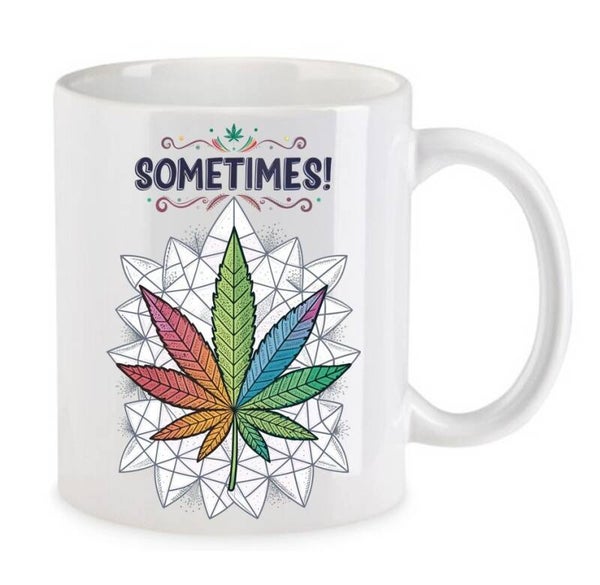 Tasse Weed Cannabis Psychodelic Weiß mit Druck (Siehe Foto) TFBW708