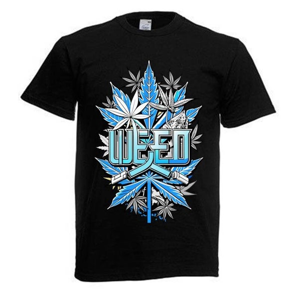Tshirt Unisex mit Coolen Druck Weed Ganja Hanf Cannabis Psychedelic (Größe & Farbe auswählen) TSFBW71