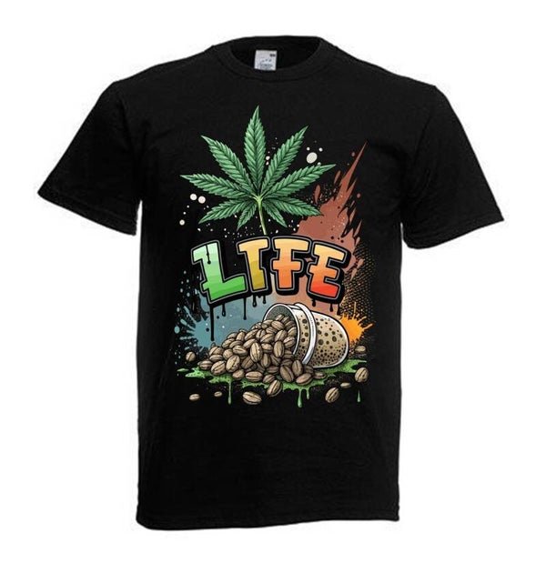 Tshirt Unisex mit Coolen Druck Weed Ganja Hanf Cannabis Psychedelic (Größe & Farbe auswählen) TSFBW710