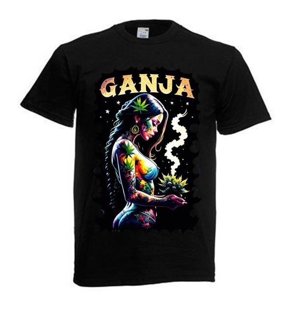Tshirt Unisex mit Coolen Druck Weed Ganja Hanf Cannabis Psychedelic (Größe & Farbe auswählen) TSFBW711