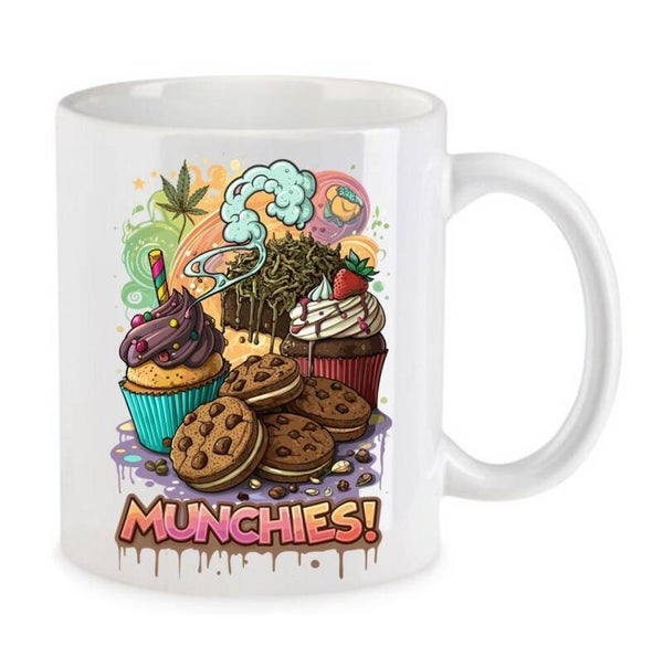 Tasse Weed Cannabis Psychodelic Weiß mit Druck (Siehe Foto) TFBW712