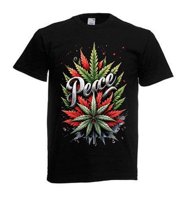 Tshirt Unisex mit Coolen Druck Weed Ganja Hanf Cannabis Psychedelic (Größe & Farbe auswählen) TSFBW713