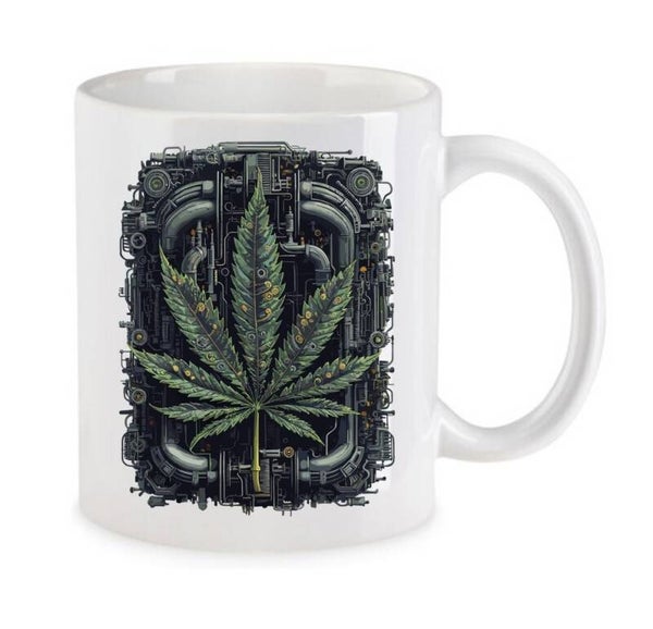 Tasse Weed Cannabis Psychodelic Weiß mit Druck (Siehe Foto) TFBW718