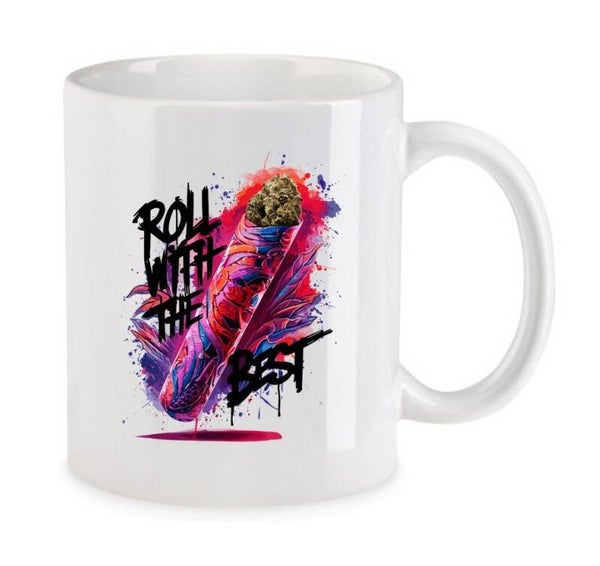 Tasse Weed Cannabis Psychodelic Weiß mit Druck (Siehe Foto) TFBW720