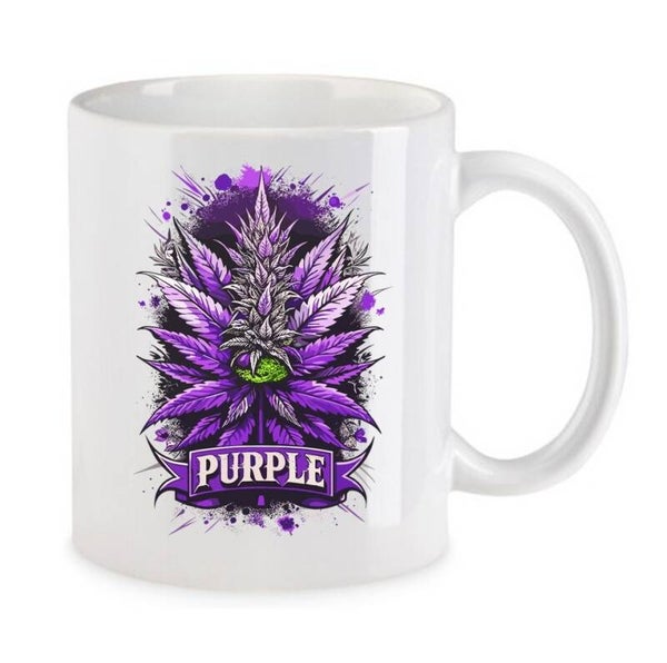 Tasse Weed Cannabis Psychodelic Weiß mit Druck (Siehe Foto) TFBW722