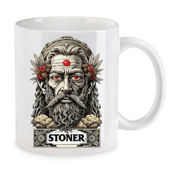 Tasse Weed Cannabis Psychodelic Weiß mit Druck (Siehe Foto) TFBW723
