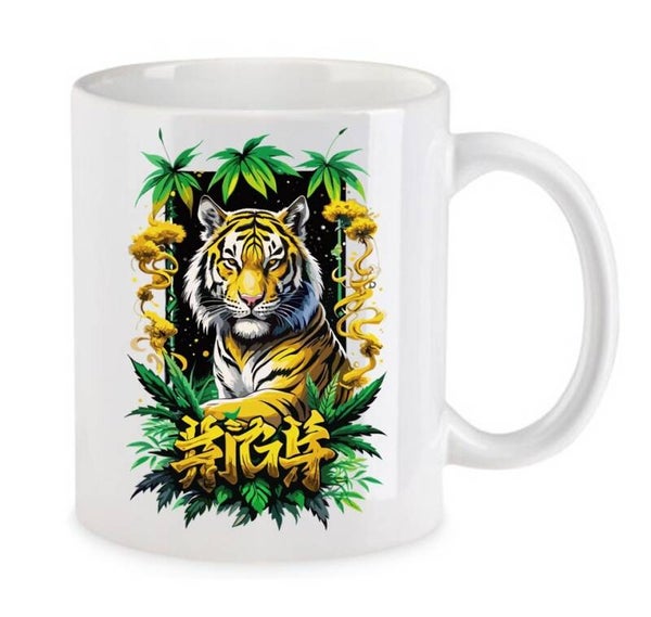 Tasse Weed Cannabis Psychodelic Weiß mit Druck (Siehe Foto) TFBW724