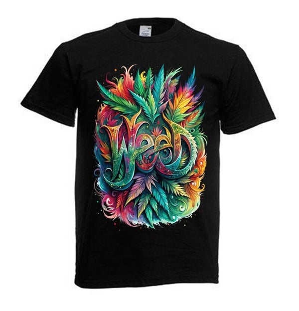 Tshirt Unisex mit Coolen Druck Weed Ganja Hanf Cannabis Psychedelic (Größe & Farbe auswählen) TSFBW727