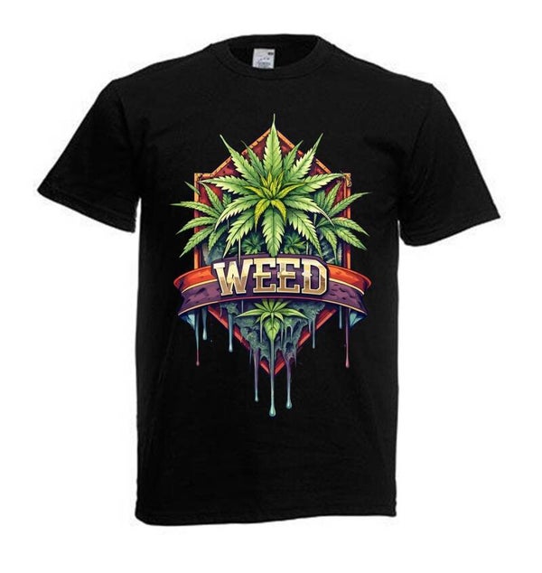 Tshirt Unisex mit Coolen Druck Weed Ganja Hanf Cannabis Psychedelic (Größe & Farbe auswählen) TSFBW728