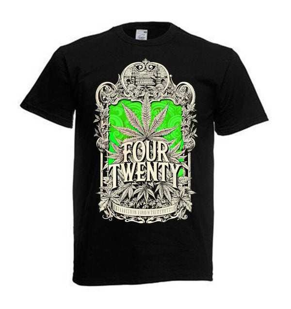 Tshirt Unisex mit Coolen Druck Weed Ganja Hanf Cannabis Psychedelic (Größe & Farbe auswählen) TSFBW73