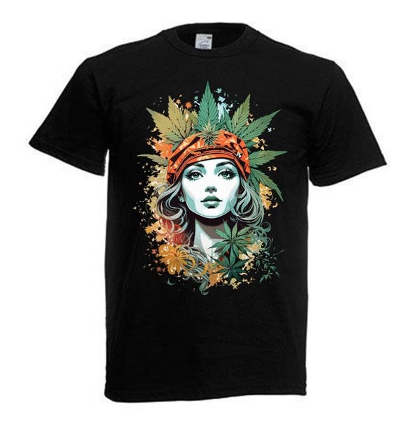 Tshirt Unisex mit Coolen Druck Weed Ganja Hanf Cannabis Psychedelic (Größe & Farbe auswählen) TSFBW731