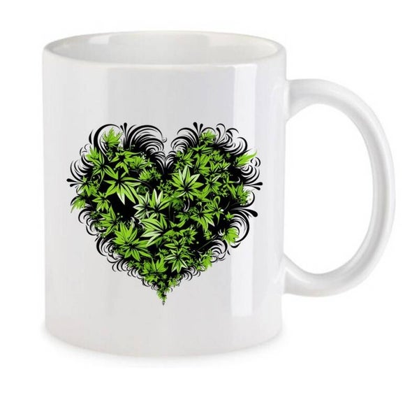 Tasse Weed Cannabis Psychodelic Weiß mit Druck (Siehe Foto) TFBW734