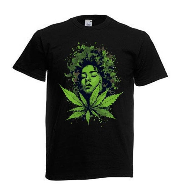 Tshirt Unisex mit Coolen Druck Weed Ganja Hanf Cannabis Psychedelic (Größe & Farbe auswählen) TSFBW735