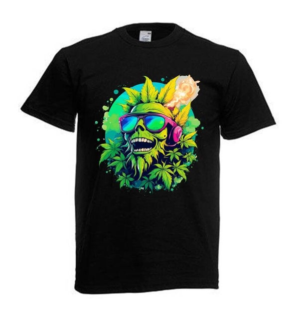 Tshirt Unisex mit Coolen Druck Weed Ganja Hanf Cannabis Psychedelic (Größe & Farbe auswählen) TSFBW736