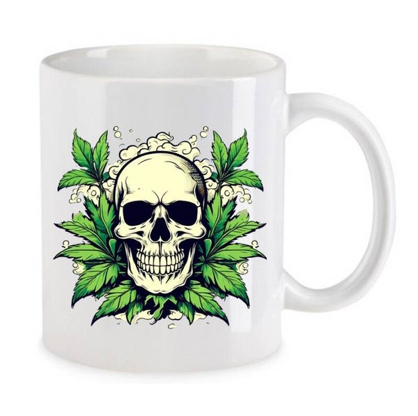 Tasse Weed Cannabis Psychodelic Weiß mit Druck (Siehe Foto) TFBW739