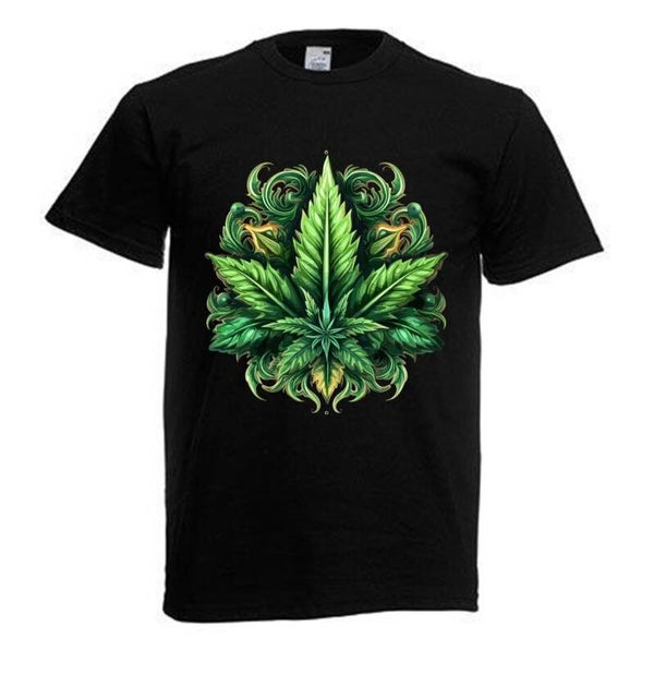 Tshirt Unisex mit Coolen Druck Weed Ganja Hanf Cannabis Psychedelic (Größe & Farbe auswählen) TSFBW741