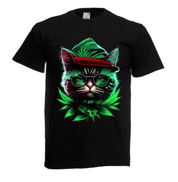 Tshirt Unisex mit Coolen Druck Weed Ganja Hanf Cannabis Psychedelic (Größe & Farbe auswählen) TSFBW742