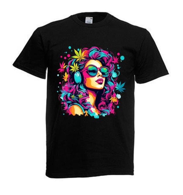 Tshirt Unisex mit Coolen Druck Weed Ganja Hanf Cannabis Psychedelic (Größe & Farbe auswählen) TSFBW745